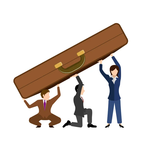 Gente de negocios llevando un maletín — Vector de stock