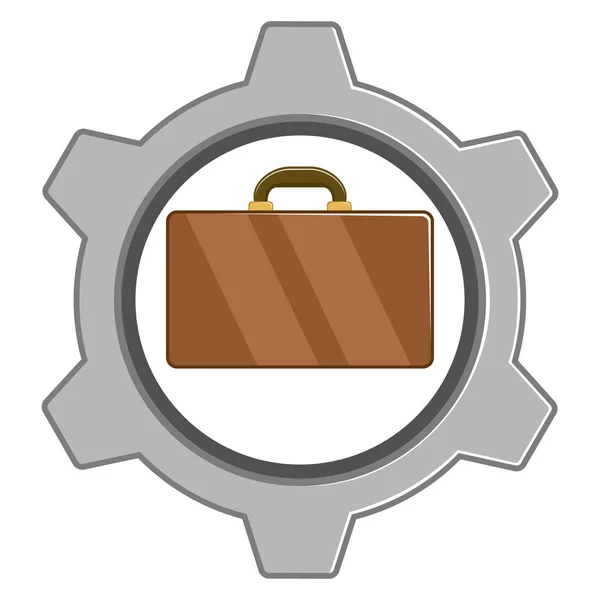 Briefcase in a gear — Stock Vector