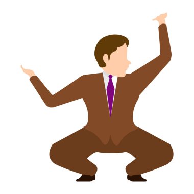 İzole çömelme işadamı