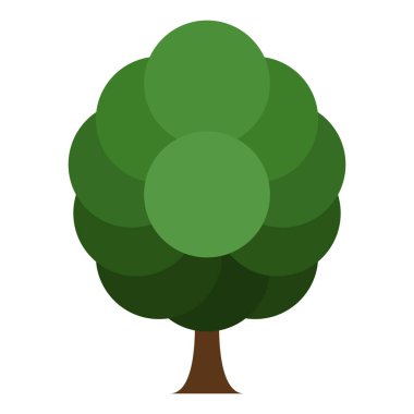 İzole soyut ağaç simgesiyle