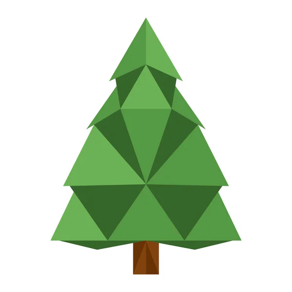 Isolated low poly tree icon — Stock Vector