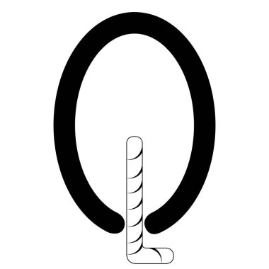 İzole soyut ağaç simgesiyle