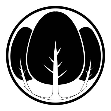 İzole soyut ağaç simgesi. Vektör çizim tasarım