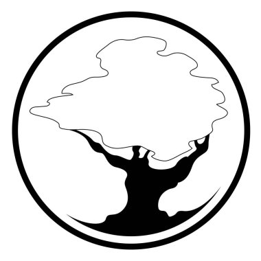 İzole soyut ağaç simgesiyle