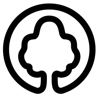 İzole soyut ağaç simgesiyle