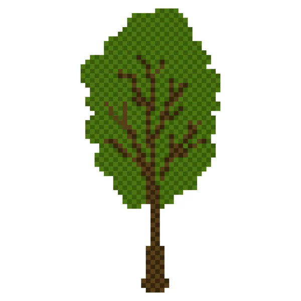 Symbol stromu izolované pixelated — Stockový vektor