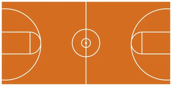 Vue aérienne isolée d'un terrain de basketball — Image vectorielle