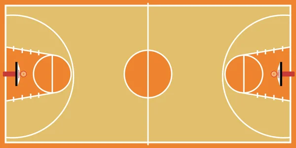 Vista aérea isolada de uma quadra de basquete — Vetor de Stock