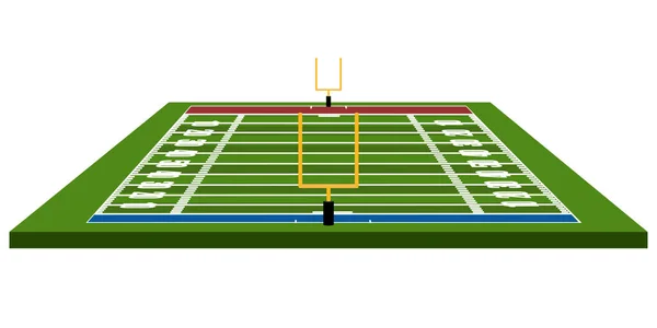 Izolovaný pohled zepředu fotbalového hřiště — Stockový vektor