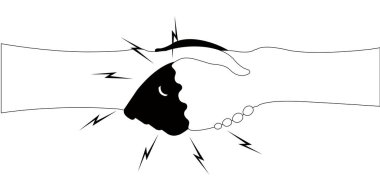 El sıkışma ile zile siluet