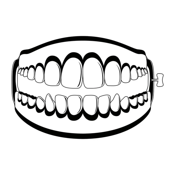 Забавні зуби Анекдот силует — стоковий вектор
