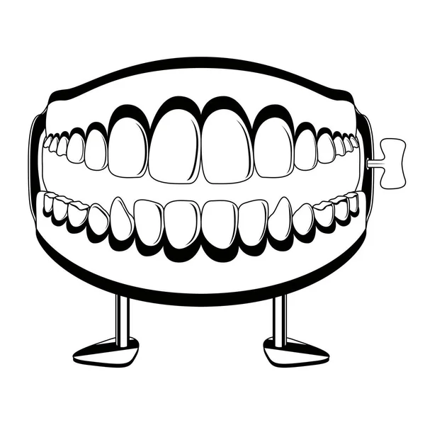 Funny teeth joke silhouette — Stock Vector