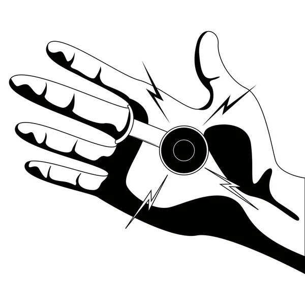 Joke hand buzzer silhouette — Stock Vector