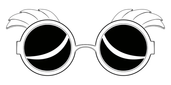 Silhueta de óculos engraçados isolados — Vetor de Stock