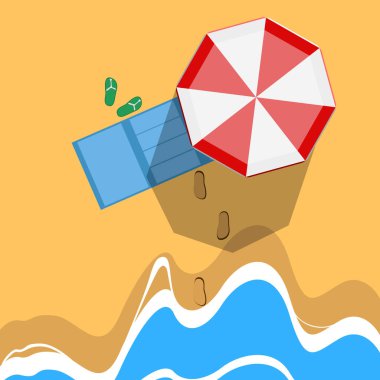 Güzel bir plaj manzara. Yaz sezonu