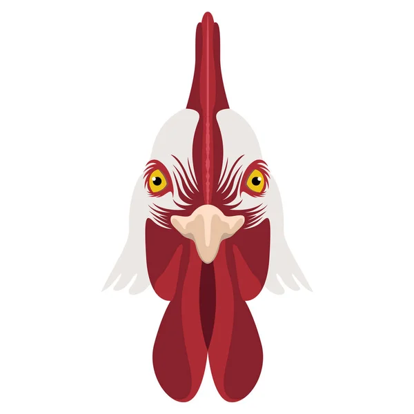 Isolated rooster head. Farm animal — Stock Vector