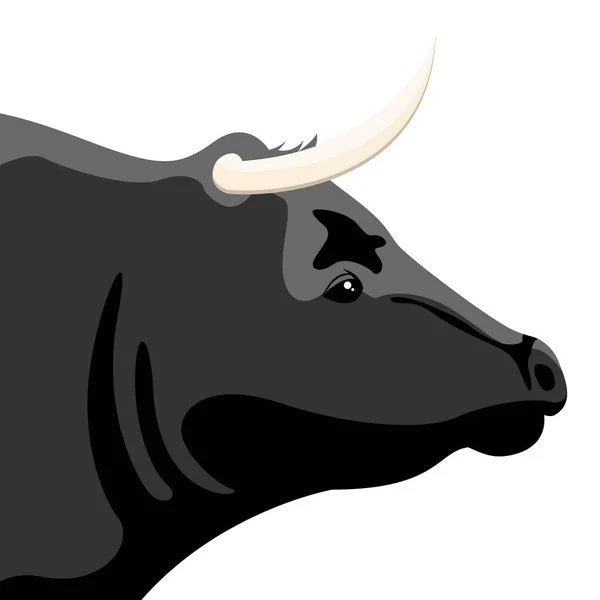 Cabeza de toro aislada. Animales de granja — Vector de stock