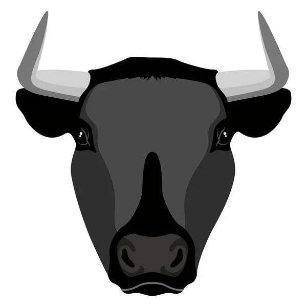 Cabeza de toro aislada. Animales de granja — Vector de stock