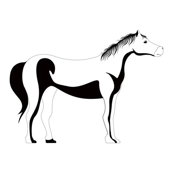 Geïsoleerde cute paard silhouet — Stockvector