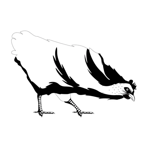 Isolato carino gallina silhouette — Vettoriale Stock