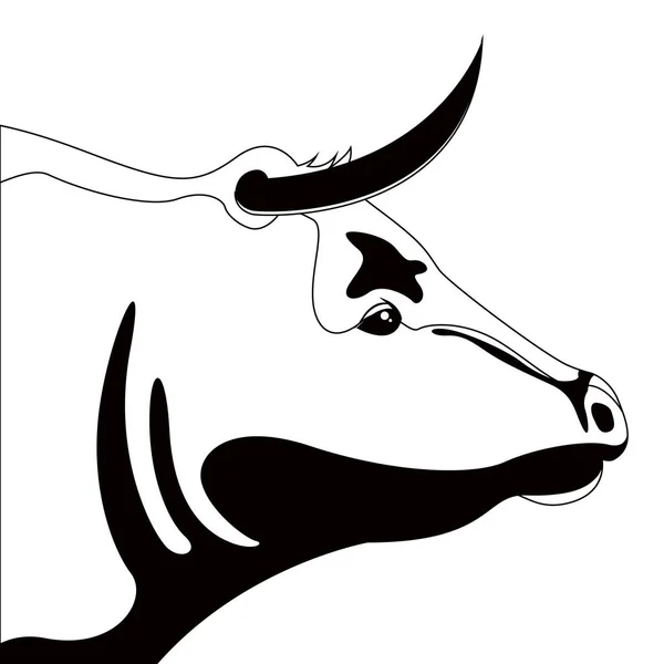 Sylwetka głowę byka. Farma Zwierzęca — Wektor stockowy