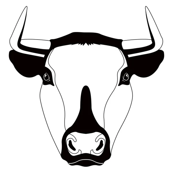 Silhouette of a bull head. Farm animal — Stock Vector