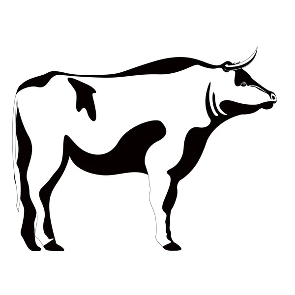 Isolated Cute Bull Image Silhouette Vector Illustration Design — Stock Vector