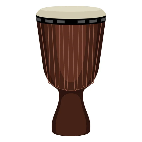 Imagen aislada del tambor djembe — Vector de stock
