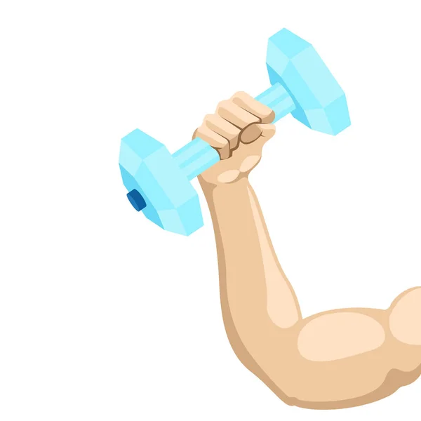 Arm lifting a dumbbell with water — Stock Vector
