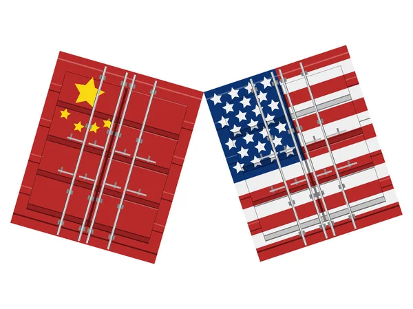 Американської та китайської контейнери — стоковий вектор