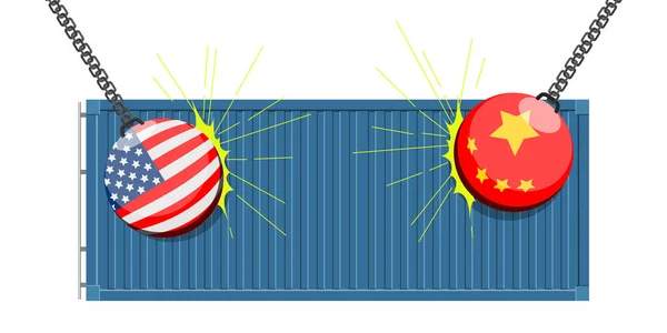 Американських і китайських знесення кулі — стоковий вектор