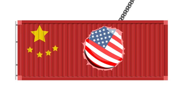 Китайський контейнер з американського знесення м'яч — стоковий вектор