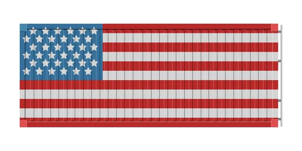 Pojemnik z flagą Stanów Zjednoczonych — Wektor stockowy