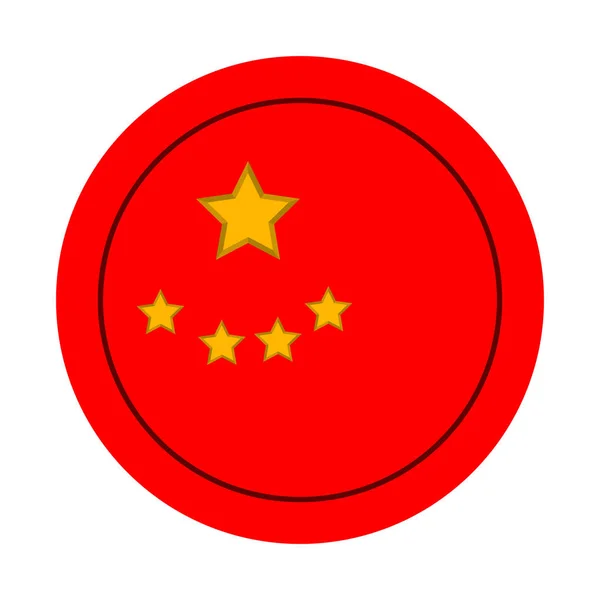 Ізольована кнопка з Прапор КНР — стоковий вектор
