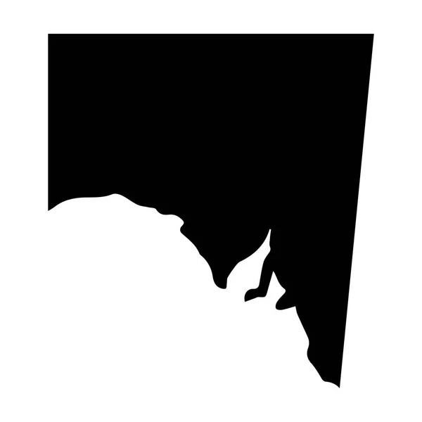Silhouette della mappa di Australia meridionale — Vettoriale Stock