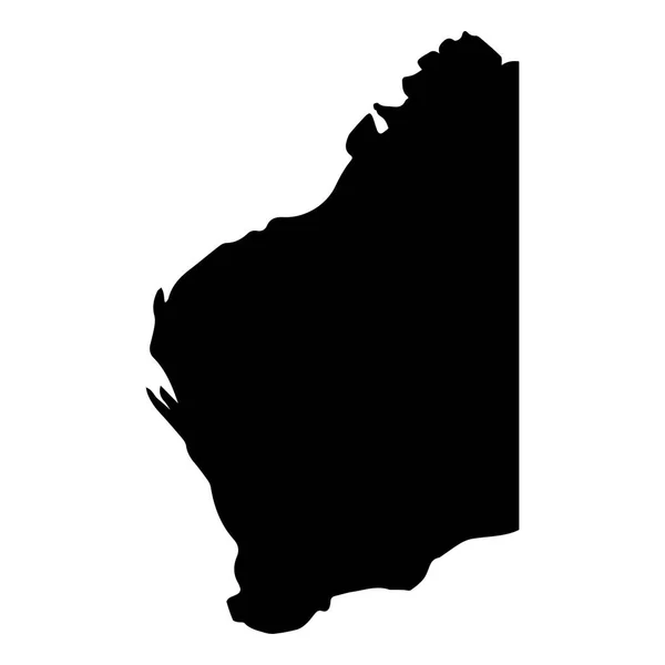 Silhouette della mappa di Australia Occidentale — Vettoriale Stock