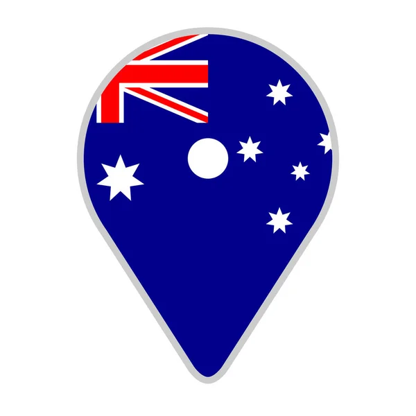地图别针与澳大利亚的旗子 — 图库矢量图片