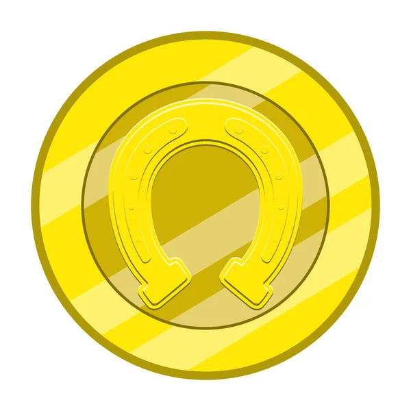 Patrick moneda de oro día con un icono de herradura — Archivo Imágenes Vectoriales