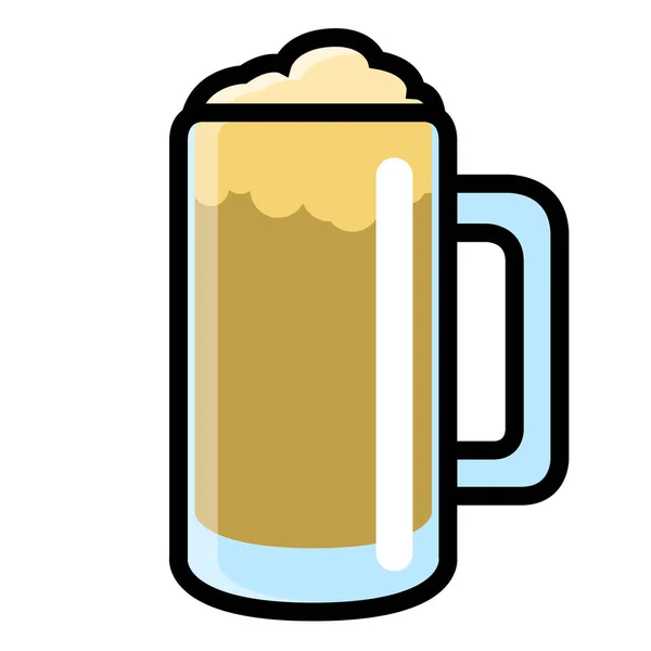 Ícone Caneca Cerveja Isolado Desenho Ilustração Vetorial —  Vetores de Stock