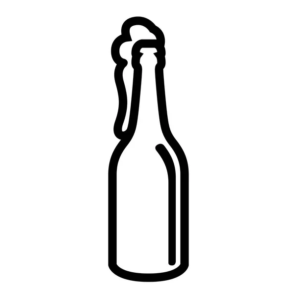 Botella de vidrio de cerveza aislada — Vector de stock