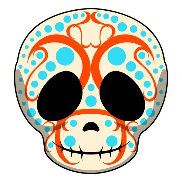 Cartoon szczęśliwy kolorowe czaszki meksykański — Wektor stockowy
