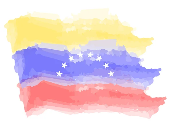 Aquarellfahne von venezuela — Stockvektor