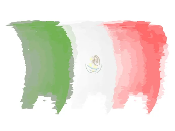 Bandera de acuarela de México — Vector de stock