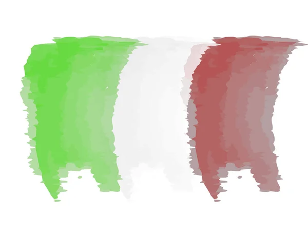 Bandiera acquerello d'Italia — Vettoriale Stock