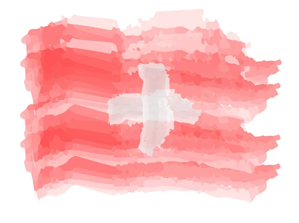 Akvarelu vlajka Švýcarska — Stockový vektor