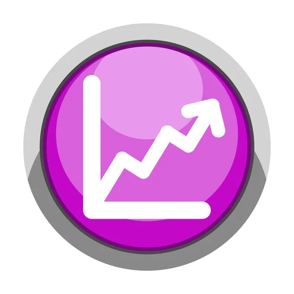 Gráfico de negócios de sucesso em um botão — Vetor de Stock
