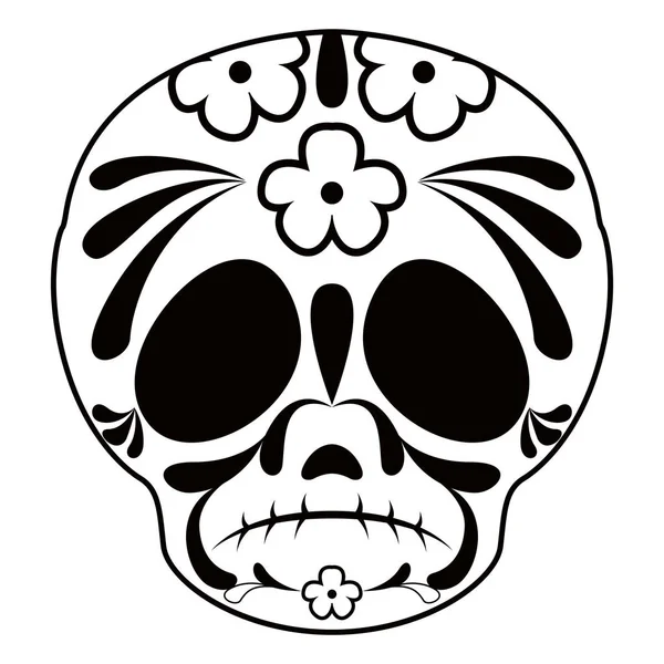 Нарис сумного мексиканського черепа мультфільм — стоковий вектор