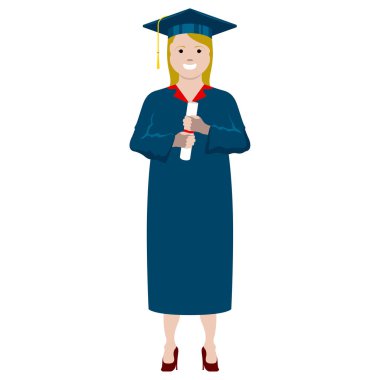 İzole mutlu mezun olan kadın