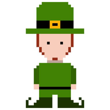 İzole piksel patrick günü elf