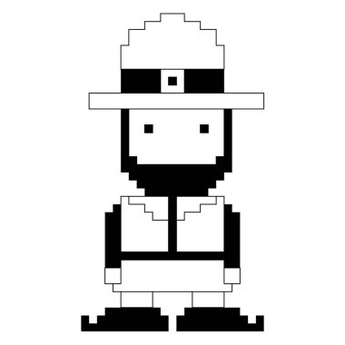 İzole piksel patrick günü elf